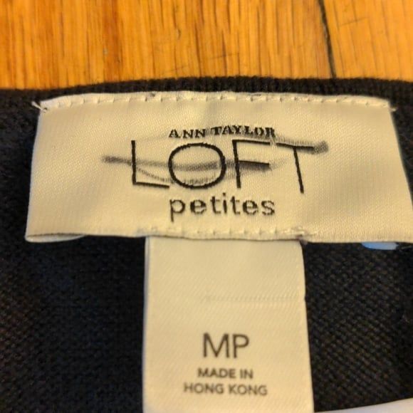 Excellent Ann Taylor Loft petites short sleeve cotton sweater front tie crochet - Picture 6 of 10